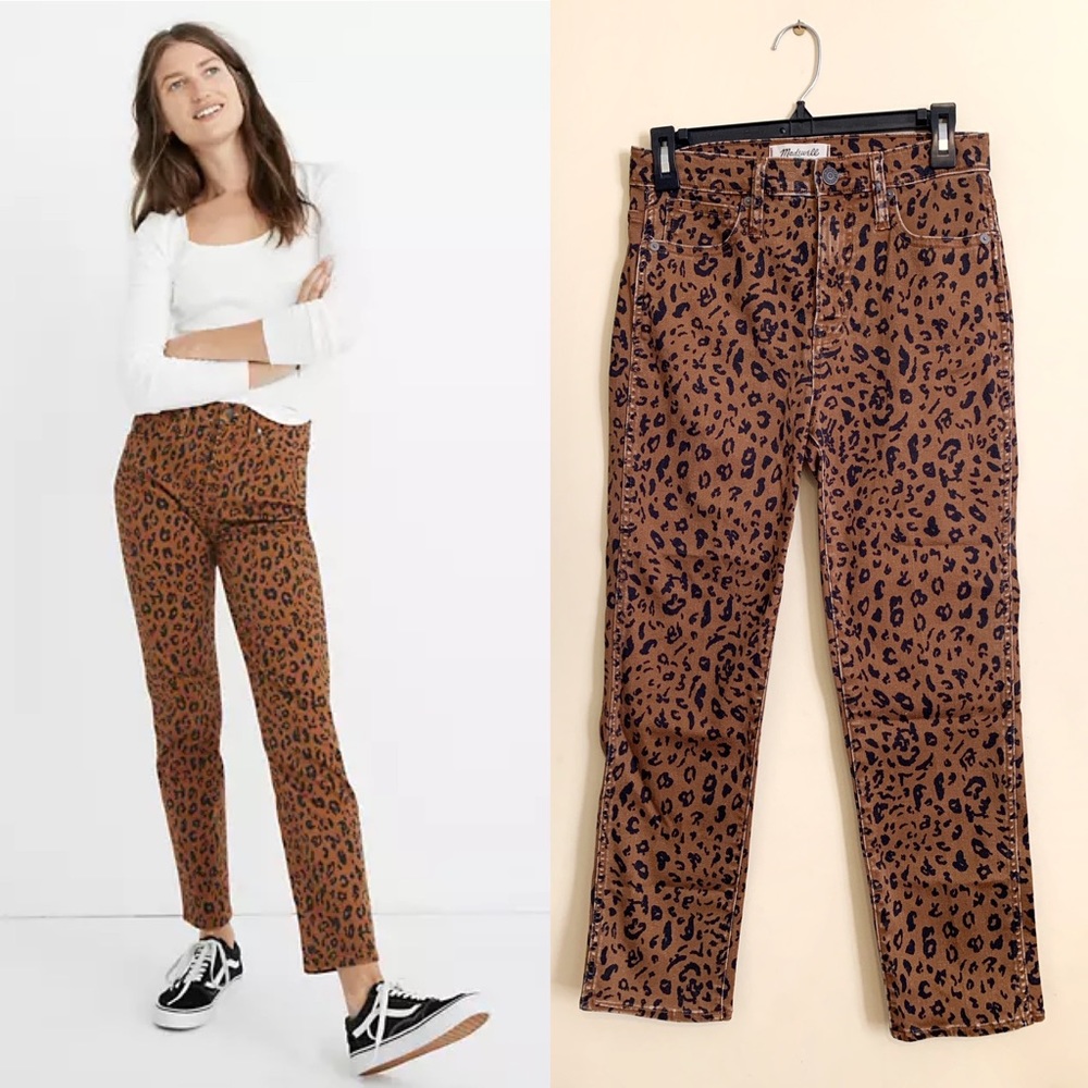 Madewell Stovepipe Leopard High Rise Jeans Size 26